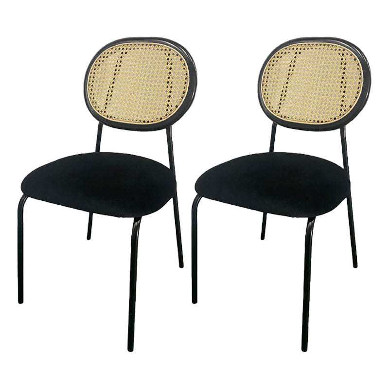Contemporary Style Metal Chair Set Open Back Dining Room Kitchen Chairs Black 2 Piece Set Clearhalo ' kitchen&dining_furn' 'Dining Chairs' 'Dining Tables & Seating' 'dining_chair' 'furn' 'furn_dining_chair' 'Furniture' 'furniture_dining_chair' 'Kitchen & Dining Furniture' 'kitchen' 3484858