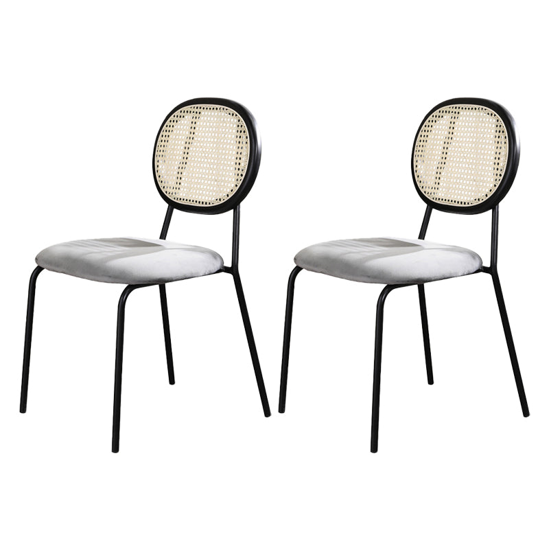 Contemporary Style Metal Chair Set Open Back Dining Room Kitchen Chairs Grey 2 Piece Set Clearhalo ' kitchen&dining_furn' 'Dining Chairs' 'Dining Tables & Seating' 'dining_chair' 'furn' 'furn_dining_chair' 'Furniture' 'furniture_dining_chair' 'Kitchen & Dining Furniture' 'kitchen' 3484863