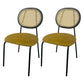 Contemporary Style Metal Chair Set Open Back Dining Room Kitchen Chairs Yellow 2 Piece Set Clearhalo ' kitchen&dining_furn' 'Dining Chairs' 'Dining Tables & Seating' 'dining_chair' 'furn' 'furn_dining_chair' 'Furniture' 'furniture_dining_chair' 'Kitchen & Dining Furniture' 'kitchen' 3484870