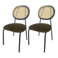 Contemporary Style Metal Chair Set Open Back Dining Room Kitchen Chairs Brown 2 Piece Set Clearhalo ' kitchen&dining_furn' 'Dining Chairs' 'Dining Tables & Seating' 'dining_chair' 'furn' 'furn_dining_chair' 'Furniture' 'furniture_dining_chair' 'Kitchen & Dining Furniture' 'kitchen' 3484875
