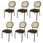 Contemporary Style Metal Chair Set Open Back Dining Room Kitchen Chairs Brown 6 Piece Set Clearhalo ' kitchen&dining_furn' 'Dining Chairs' 'Dining Tables & Seating' 'dining_chair' 'furn' 'furn_dining_chair' 'Furniture' 'furniture_dining_chair' 'Kitchen & Dining Furniture' 'kitchen' 3484879