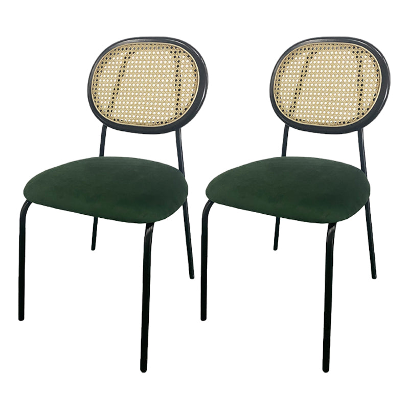Contemporary Style Metal Chair Set Open Back Dining Room Kitchen Chairs Green 2 Piece Set Clearhalo ' kitchen&dining_furn' 'Dining Chairs' 'Dining Tables & Seating' 'dining_chair' 'furn' 'furn_dining_chair' 'Furniture' 'furniture_dining_chair' 'Kitchen & Dining Furniture' 'kitchen' 3484881