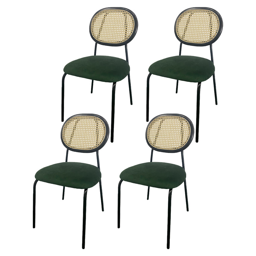 Contemporary Style Metal Chair Set Open Back Dining Room Kitchen Chairs Green 4 Piece Set Clearhalo ' kitchen&dining_furn' 'Dining Chairs' 'Dining Tables & Seating' 'dining_chair' 'furn' 'furn_dining_chair' 'Furniture' 'furniture_dining_chair' 'Kitchen & Dining Furniture' 'kitchen' 3484882