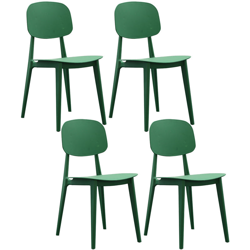 Nordic Plastic Open Back Dining Side Chair 32"H Dining Chair for Restaurant Green 4 Piece Set Clearhalo ' kitchen&dining_furn' 'Dining Chairs' 'Dining Tables & Seating' 'dining_chair' 'furn' 'furn_dining_chair' 'Furniture' 'furniture_dining_chair' 'Kitchen & Dining Furniture' 'kitchen' 3484885