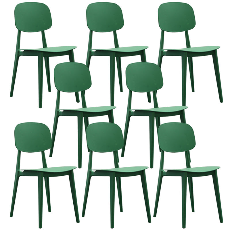 Nordic Plastic Open Back Dining Side Chair 32"H Dining Chair for Restaurant Green 8 Piece Set Clearhalo ' kitchen&dining_furn' 'Dining Chairs' 'Dining Tables & Seating' 'dining_chair' 'furn' 'furn_dining_chair' 'Furniture' 'furniture_dining_chair' 'Kitchen & Dining Furniture' 'kitchen' 3484887