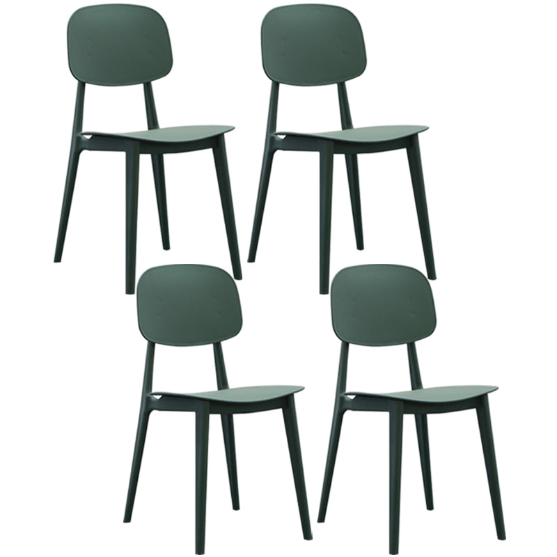 Nordic Plastic Open Back Dining Side Chair 32"H Dining Chair for Restaurant Army Green 4 Piece Set Clearhalo ' kitchen&dining_furn' 'Dining Chairs' 'Dining Tables & Seating' 'dining_chair' 'furn' 'furn_dining_chair' 'Furniture' 'furniture_dining_chair' 'Kitchen & Dining Furniture' 'kitchen' 3484889