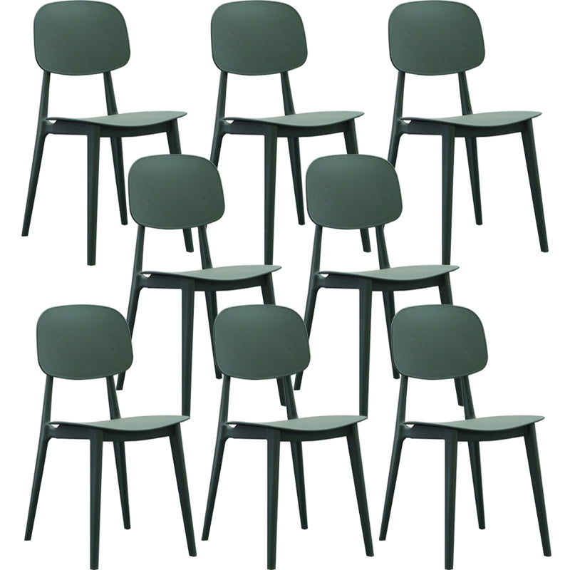 Nordic Plastic Open Back Dining Side Chair 32"H Dining Chair for Restaurant Army Green 8 Piece Set Clearhalo ' kitchen&dining_furn' 'Dining Chairs' 'Dining Tables & Seating' 'dining_chair' 'furn' 'furn_dining_chair' 'Furniture' 'furniture_dining_chair' 'Kitchen & Dining Furniture' 'kitchen' 3484891