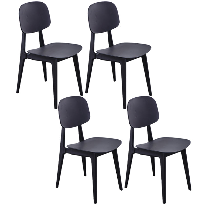 Nordic Plastic Open Back Dining Side Chair 32"H Dining Chair for Restaurant Black 4 Piece Set Clearhalo ' kitchen&dining_furn' 'Dining Chairs' 'Dining Tables & Seating' 'dining_chair' 'furn' 'furn_dining_chair' 'Furniture' 'furniture_dining_chair' 'Kitchen & Dining Furniture' 'kitchen' 3484892