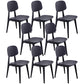 Nordic Plastic Open Back Dining Side Chair 32"H Dining Chair for Restaurant Black 8 Piece Set Clearhalo ' kitchen&dining_furn' 'Dining Chairs' 'Dining Tables & Seating' 'dining_chair' 'furn' 'furn_dining_chair' 'Furniture' 'furniture_dining_chair' 'Kitchen & Dining Furniture' 'kitchen' 3484894