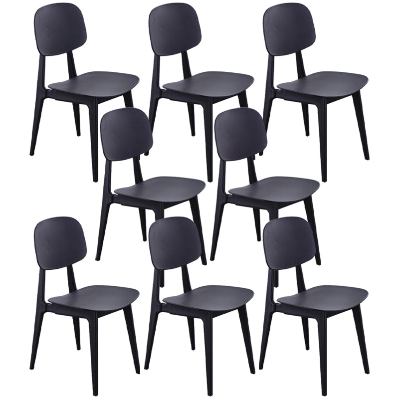 Nordic Plastic Open Back Dining Side Chair 32"H Dining Chair for Restaurant Black 8 Piece Set Clearhalo ' kitchen&dining_furn' 'Dining Chairs' 'Dining Tables & Seating' 'dining_chair' 'furn' 'furn_dining_chair' 'Furniture' 'furniture_dining_chair' 'Kitchen & Dining Furniture' 'kitchen' 3484894