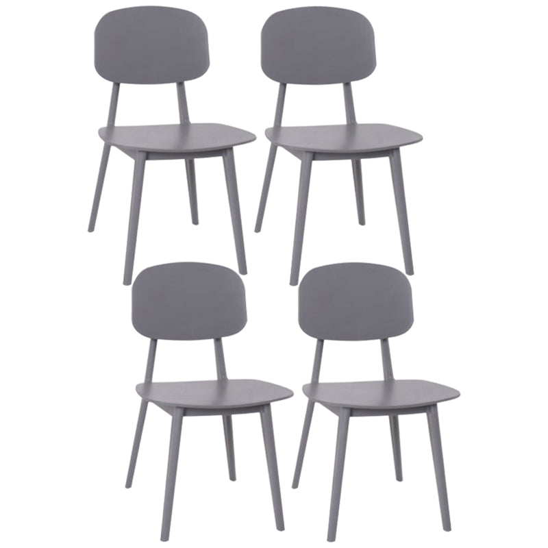 Nordic Plastic Open Back Dining Side Chair 32"H Dining Chair for Restaurant Grey 4 Piece Set Clearhalo ' kitchen&dining_furn' 'Dining Chairs' 'Dining Tables & Seating' 'dining_chair' 'furn' 'furn_dining_chair' 'Furniture' 'furniture_dining_chair' 'Kitchen & Dining Furniture' 'kitchen' 3484896