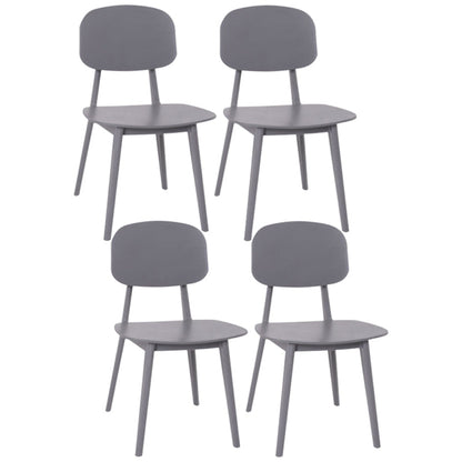 Nordic Plastic Open Back Dining Side Chair 32"H Dining Chair for Restaurant Grey 4 Piece Set Clearhalo ' kitchen&dining_furn' 'Dining Chairs' 'Dining Tables & Seating' 'dining_chair' 'furn' 'furn_dining_chair' 'Furniture' 'furniture_dining_chair' 'Kitchen & Dining Furniture' 'kitchen' 3484896