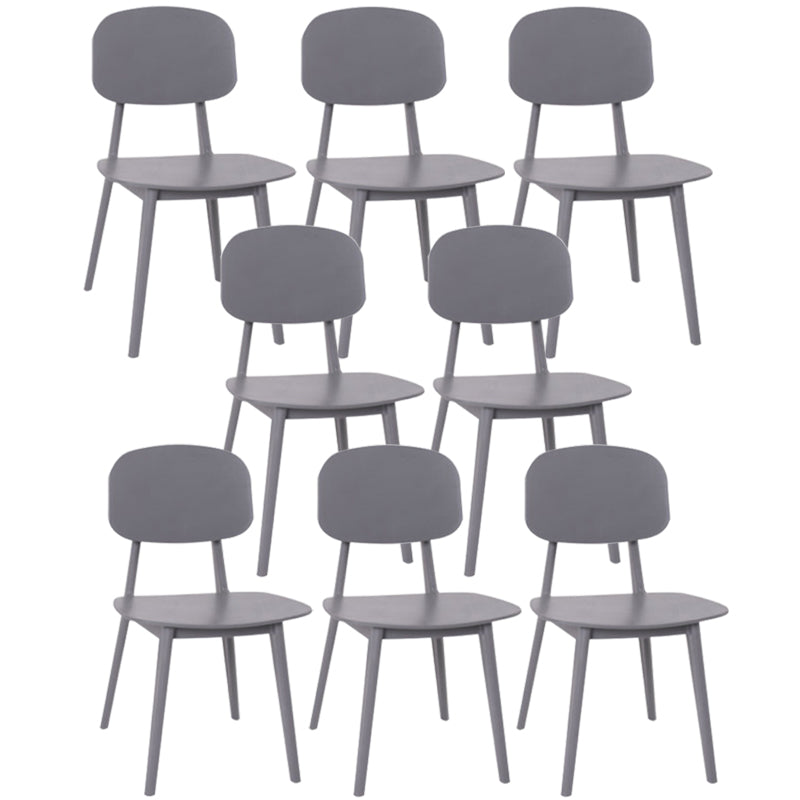 Nordic Plastic Open Back Dining Side Chair 32"H Dining Chair for Restaurant Grey 8 Piece Set Clearhalo ' kitchen&dining_furn' 'Dining Chairs' 'Dining Tables & Seating' 'dining_chair' 'furn' 'furn_dining_chair' 'Furniture' 'furniture_dining_chair' 'Kitchen & Dining Furniture' 'kitchen' 3484898
