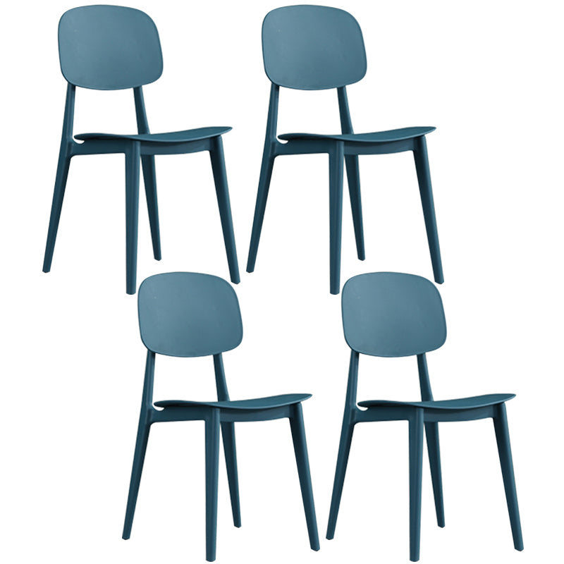 Nordic Plastic Open Back Dining Side Chair 32"H Dining Chair for Restaurant Blue 4 Piece Set Clearhalo ' kitchen&dining_furn' 'Dining Chairs' 'Dining Tables & Seating' 'dining_chair' 'furn' 'furn_dining_chair' 'Furniture' 'furniture_dining_chair' 'Kitchen & Dining Furniture' 'kitchen' 3484901
