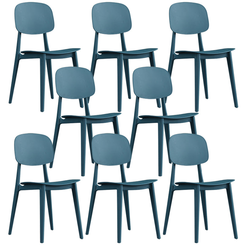 Nordic Plastic Open Back Dining Side Chair 32"H Dining Chair for Restaurant Blue 8 Piece Set Clearhalo ' kitchen&dining_furn' 'Dining Chairs' 'Dining Tables & Seating' 'dining_chair' 'furn' 'furn_dining_chair' 'Furniture' 'furniture_dining_chair' 'Kitchen & Dining Furniture' 'kitchen' 3484903
