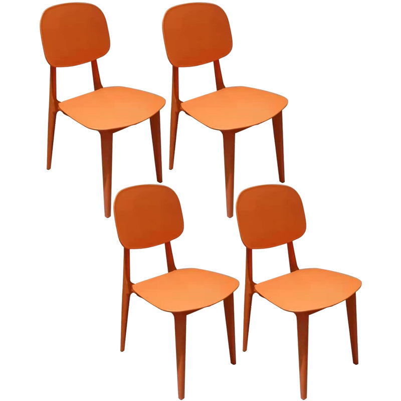 Nordic Plastic Open Back Dining Side Chair 32"H Dining Chair for Restaurant Orange 4 Piece Set Clearhalo ' kitchen&dining_furn' 'Dining Chairs' 'Dining Tables & Seating' 'dining_chair' 'furn' 'furn_dining_chair' 'Furniture' 'furniture_dining_chair' 'Kitchen & Dining Furniture' 'kitchen' 3484904