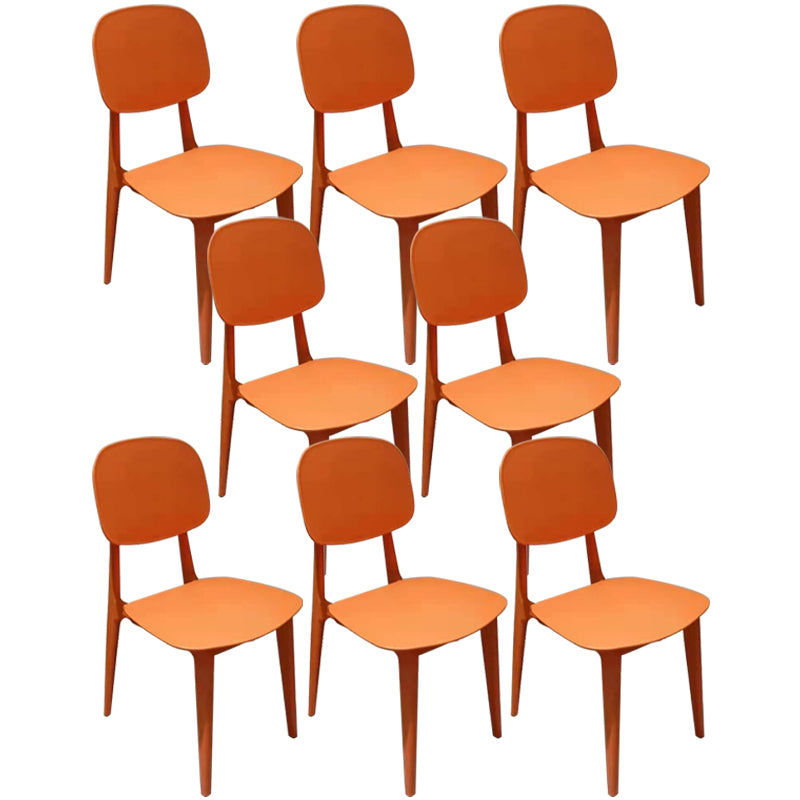 Nordic Plastic Open Back Dining Side Chair 32"H Dining Chair for Restaurant Orange 8 Piece Set Clearhalo ' kitchen&dining_furn' 'Dining Chairs' 'Dining Tables & Seating' 'dining_chair' 'furn' 'furn_dining_chair' 'Furniture' 'furniture_dining_chair' 'Kitchen & Dining Furniture' 'kitchen' 3484905