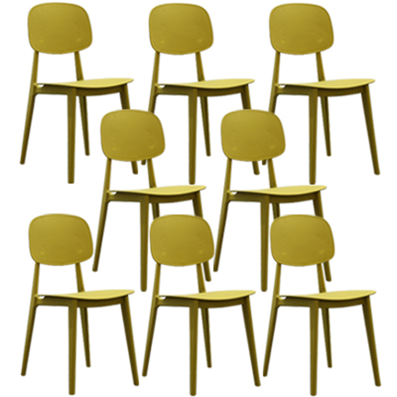 Nordic Plastic Open Back Dining Side Chair 32"H Dining Chair for Restaurant Ginger 8 Piece Set Clearhalo ' kitchen&dining_furn' 'Dining Chairs' 'Dining Tables & Seating' 'dining_chair' 'furn' 'furn_dining_chair' 'Furniture' 'furniture_dining_chair' 'Kitchen & Dining Furniture' 'kitchen' 3484907
