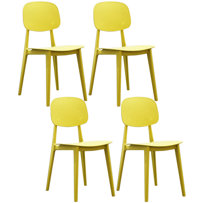 Nordic Plastic Open Back Dining Side Chair 32"H Dining Chair for Restaurant Yellow 4 Piece Set Clearhalo ' kitchen&dining_furn' 'Dining Chairs' 'Dining Tables & Seating' 'dining_chair' 'furn' 'furn_dining_chair' 'Furniture' 'furniture_dining_chair' 'Kitchen & Dining Furniture' 'kitchen' 3484908