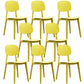 Nordic Plastic Open Back Dining Side Chair 32"H Dining Chair for Restaurant Yellow 8 Piece Set Clearhalo ' kitchen&dining_furn' 'Dining Chairs' 'Dining Tables & Seating' 'dining_chair' 'furn' 'furn_dining_chair' 'Furniture' 'furniture_dining_chair' 'Kitchen & Dining Furniture' 'kitchen' 3484909