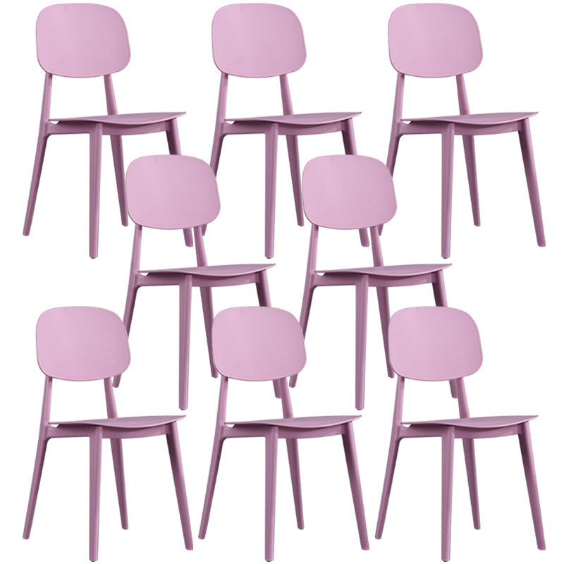 Nordic Plastic Open Back Dining Side Chair 32"H Dining Chair for Restaurant Pink 8 Piece Set Clearhalo ' kitchen&dining_furn' 'Dining Chairs' 'Dining Tables & Seating' 'dining_chair' 'furn' 'furn_dining_chair' 'Furniture' 'furniture_dining_chair' 'Kitchen & Dining Furniture' 'kitchen' 3484911