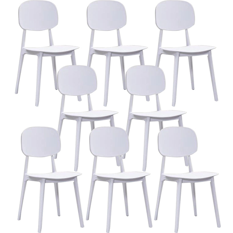 Nordic Plastic Open Back Dining Side Chair 32"H Dining Chair for Restaurant White 8 Piece Set Clearhalo ' kitchen&dining_furn' 'Dining Chairs' 'Dining Tables & Seating' 'dining_chair' 'furn' 'furn_dining_chair' 'Furniture' 'furniture_dining_chair' 'Kitchen & Dining Furniture' 'kitchen' 3484915