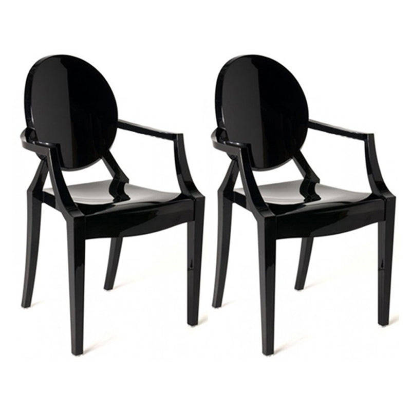Contemporary Plastic Indoor Open Back Dining Side Chair of 21'' Wide Dining Chair Black 2 Piece Set Clearhalo ' kitchen&dining_furn' 'Dining Chairs' 'Dining Tables & Seating' 'dining_chair' 'furn' 'furn_dining_chair' 'Furniture' 'furniture_dining_chair' 'Kitchen & Dining Furniture' 'kitchen' 3484918