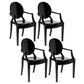 Contemporary Plastic Indoor Open Back Dining Side Chair of 21'' Wide Dining Chair Black 4 Piece Set Clearhalo ' kitchen&dining_furn' 'Dining Chairs' 'Dining Tables & Seating' 'dining_chair' 'furn' 'furn_dining_chair' 'Furniture' 'furniture_dining_chair' 'Kitchen & Dining Furniture' 'kitchen' 3484921
