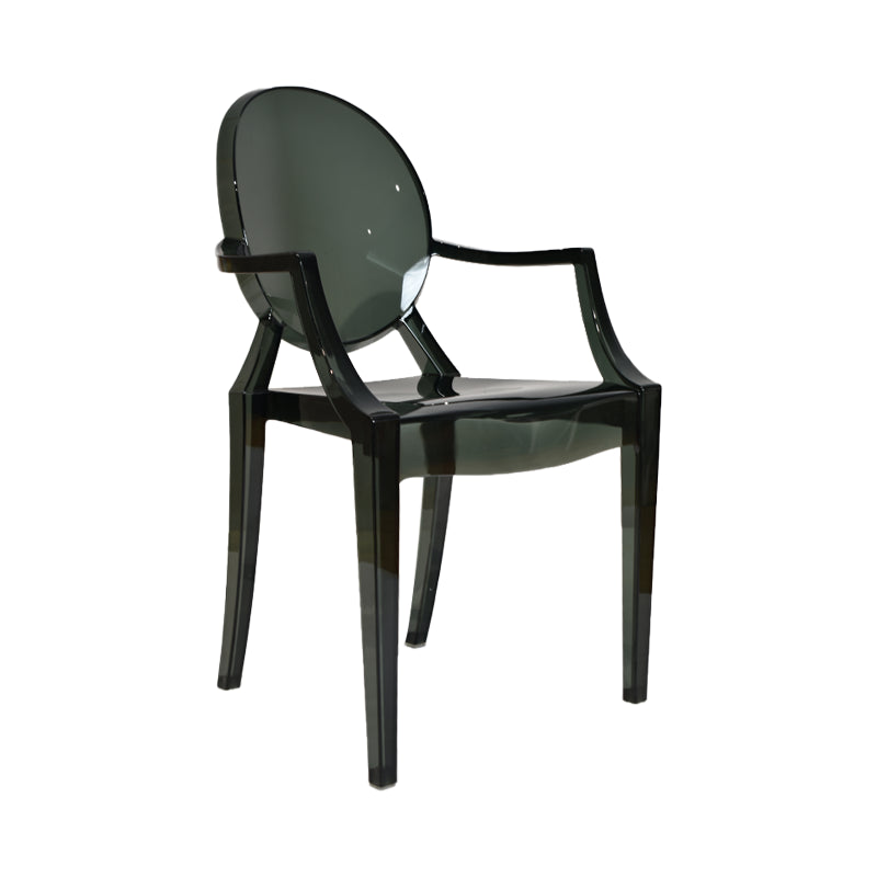 Contemporary Plastic Indoor Open Back Dining Side Chair of 21'' Wide Dining Chair Dark Gray 1 Piece Clearhalo ' kitchen&dining_furn' 'Dining Chairs' 'Dining Tables & Seating' 'dining_chair' 'furn' 'furn_dining_chair' 'Furniture' 'furniture_dining_chair' 'Kitchen & Dining Furniture' 'kitchen' 3484929
