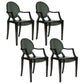 Contemporary Plastic Indoor Open Back Dining Side Chair of 21'' Wide Dining Chair Dark Gray 4 Piece Set Clearhalo ' kitchen&dining_furn' 'Dining Chairs' 'Dining Tables & Seating' 'dining_chair' 'furn' 'furn_dining_chair' 'Furniture' 'furniture_dining_chair' 'Kitchen & Dining Furniture' 'kitchen' 3484932