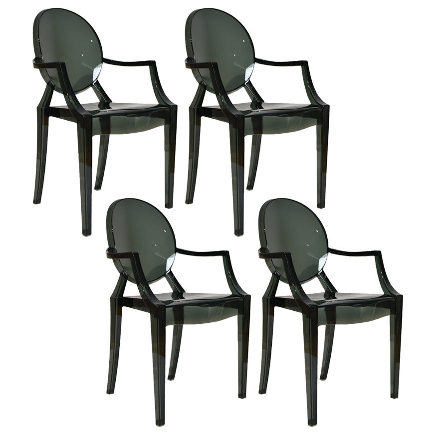 Contemporary Plastic Indoor Open Back Dining Side Chair of 21'' Wide Dining Chair Dark Gray 4 Piece Set Clearhalo ' kitchen&dining_furn' 'Dining Chairs' 'Dining Tables & Seating' 'dining_chair' 'furn' 'furn_dining_chair' 'Furniture' 'furniture_dining_chair' 'Kitchen & Dining Furniture' 'kitchen' 3484932