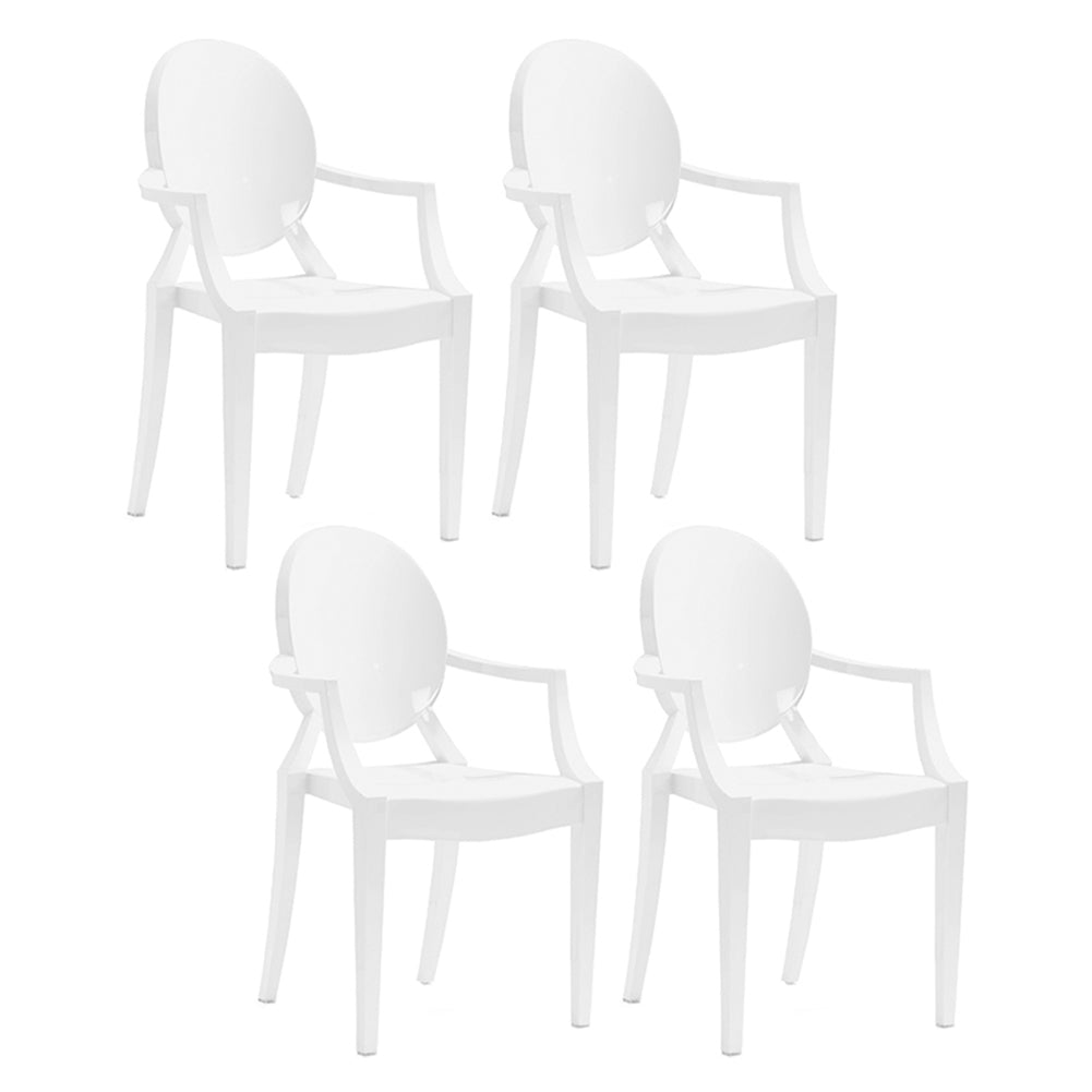 Contemporary Plastic Indoor Open Back Dining Side Chair of 21'' Wide Dining Chair White 4 Piece Set Clearhalo ' kitchen&dining_furn' 'Dining Chairs' 'Dining Tables & Seating' 'dining_chair' 'furn' 'furn_dining_chair' 'Furniture' 'furniture_dining_chair' 'Kitchen & Dining Furniture' 'kitchen' 3484937