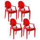 Contemporary Plastic Indoor Open Back Dining Side Chair of 21'' Wide Dining Chair Red 4 Piece Set Clearhalo ' kitchen&dining_furn' 'Dining Chairs' 'Dining Tables & Seating' 'dining_chair' 'furn' 'furn_dining_chair' 'Furniture' 'furniture_dining_chair' 'Kitchen & Dining Furniture' 'kitchen' 3484940