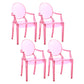Contemporary Plastic Indoor Open Back Dining Side Chair of 21'' Wide Dining Chair Pink 4 Piece Set Clearhalo ' kitchen&dining_furn' 'Dining Chairs' 'Dining Tables & Seating' 'dining_chair' 'furn' 'furn_dining_chair' 'Furniture' 'furniture_dining_chair' 'Kitchen & Dining Furniture' 'kitchen' 3484943
