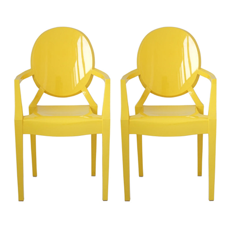Contemporary Plastic Indoor Open Back Dining Side Chair of 21'' Wide Dining Chair Yellow 2 Piece Set Clearhalo ' kitchen&dining_furn' 'Dining Chairs' 'Dining Tables & Seating' 'dining_chair' 'furn' 'furn_dining_chair' 'Furniture' 'furniture_dining_chair' 'Kitchen & Dining Furniture' 'kitchen' 3484945