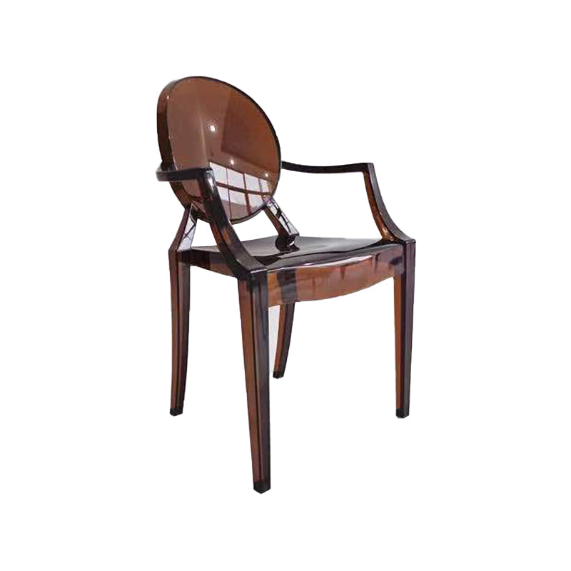 Contemporary Plastic Indoor Open Back Dining Side Chair of 21'' Wide Dining Chair Brown 1 Piece Clearhalo ' kitchen&dining_furn' 'Dining Chairs' 'Dining Tables & Seating' 'dining_chair' 'furn' 'furn_dining_chair' 'Furniture' 'furniture_dining_chair' 'Kitchen & Dining Furniture' 'kitchen' 3484947
