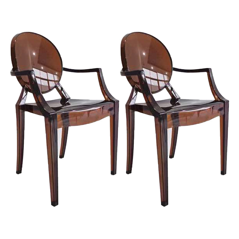 Contemporary Plastic Indoor Open Back Dining Side Chair of 21'' Wide Dining Chair Brown 2 Piece Set Clearhalo ' kitchen&dining_furn' 'Dining Chairs' 'Dining Tables & Seating' 'dining_chair' 'furn' 'furn_dining_chair' 'Furniture' 'furniture_dining_chair' 'Kitchen & Dining Furniture' 'kitchen' 3484948