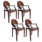 Contemporary Plastic Indoor Open Back Dining Side Chair of 21'' Wide Dining Chair Brown 4 Piece Set Clearhalo ' kitchen&dining_furn' 'Dining Chairs' 'Dining Tables & Seating' 'dining_chair' 'furn' 'furn_dining_chair' 'Furniture' 'furniture_dining_chair' 'Kitchen & Dining Furniture' 'kitchen' 3484949