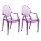 Contemporary Plastic Indoor Open Back Dining Side Chair of 21'' Wide Dining Chair Purple 2 Piece Set Clearhalo ' kitchen&dining_furn' 'Dining Chairs' 'Dining Tables & Seating' 'dining_chair' 'furn' 'furn_dining_chair' 'Furniture' 'furniture_dining_chair' 'Kitchen & Dining Furniture' 'kitchen' 3484957