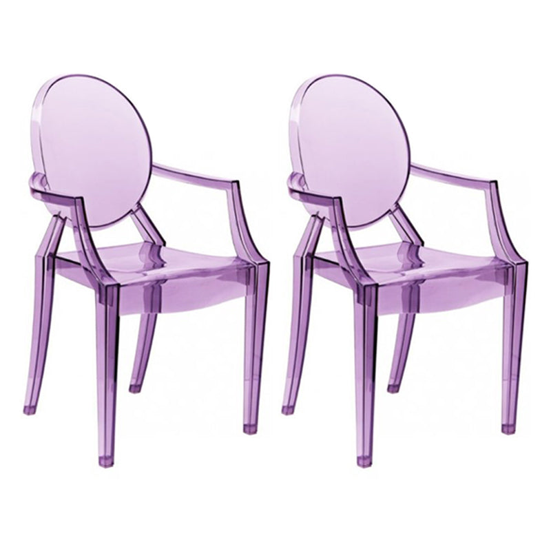 Contemporary Plastic Indoor Open Back Dining Side Chair of 21'' Wide Dining Chair Purple 2 Piece Set Clearhalo ' kitchen&dining_furn' 'Dining Chairs' 'Dining Tables & Seating' 'dining_chair' 'furn' 'furn_dining_chair' 'Furniture' 'furniture_dining_chair' 'Kitchen & Dining Furniture' 'kitchen' 3484957