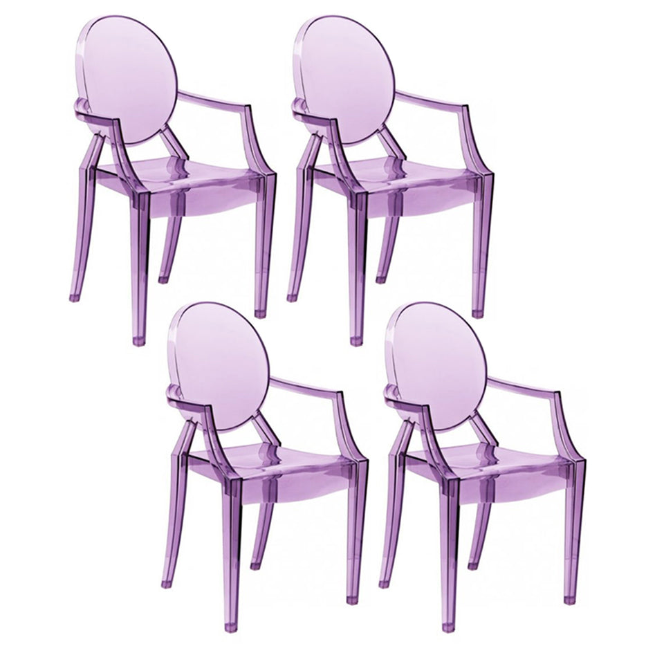 Contemporary Plastic Indoor Open Back Dining Side Chair of 21'' Wide Dining Chair Purple 4 Piece Set Clearhalo ' kitchen&dining_furn' 'Dining Chairs' 'Dining Tables & Seating' 'dining_chair' 'furn' 'furn_dining_chair' 'Furniture' 'furniture_dining_chair' 'Kitchen & Dining Furniture' 'kitchen' 3484958