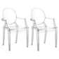 Contemporary Plastic Indoor Open Back Dining Side Chair of 21'' Wide Dining Chair Clear 2 Piece Set Clearhalo ' kitchen&dining_furn' 'Dining Chairs' 'Dining Tables & Seating' 'dining_chair' 'furn' 'furn_dining_chair' 'Furniture' 'furniture_dining_chair' 'Kitchen & Dining Furniture' 'kitchen' 3484960