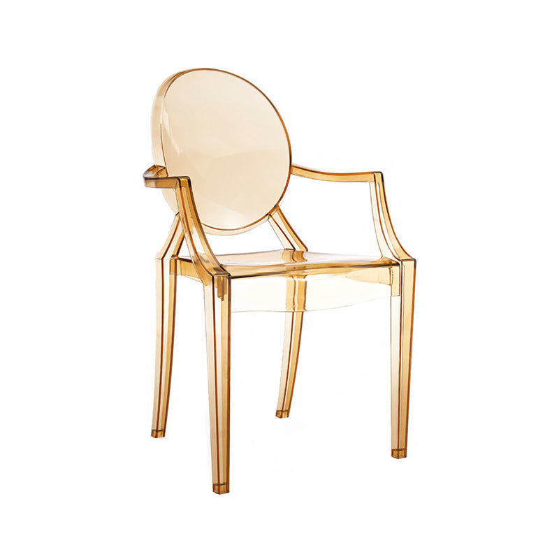 Contemporary Plastic Indoor Open Back Dining Side Chair of 21'' Wide Dining Chair Amber 1 Piece Clearhalo ' kitchen&dining_furn' 'Dining Chairs' 'Dining Tables & Seating' 'dining_chair' 'furn' 'furn_dining_chair' 'Furniture' 'furniture_dining_chair' 'Kitchen & Dining Furniture' 'kitchen' 3484962