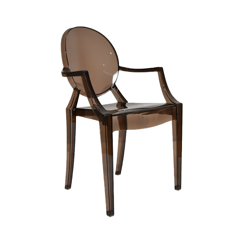 Contemporary Plastic Indoor Open Back Dining Side Chair of 21'' Wide Dining Chair Coffee 1 Piece Clearhalo ' kitchen&dining_furn' 'Dining Chairs' 'Dining Tables & Seating' 'dining_chair' 'furn' 'furn_dining_chair' 'Furniture' 'furniture_dining_chair' 'Kitchen & Dining Furniture' 'kitchen' 3484968