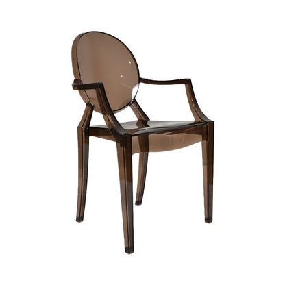 Contemporary Plastic Indoor Open Back Dining Side Chair of 21'' Wide Dining Chair Coffee 1 Piece Clearhalo ' kitchen&dining_furn' 'Dining Chairs' 'Dining Tables & Seating' 'dining_chair' 'furn' 'furn_dining_chair' 'Furniture' 'furniture_dining_chair' 'Kitchen & Dining Furniture' 'kitchen' 3484968