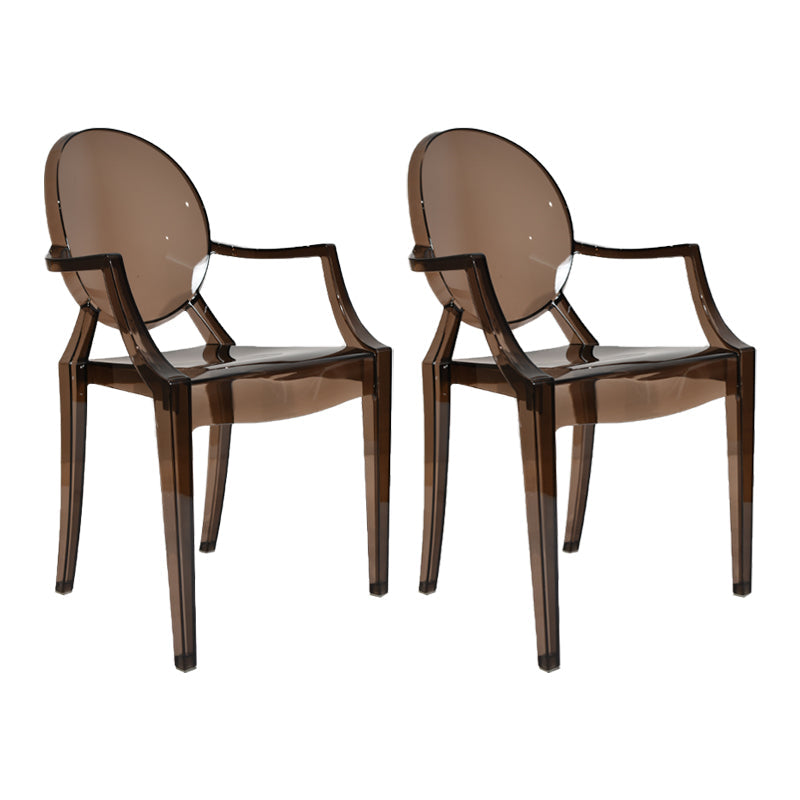 Contemporary Plastic Indoor Open Back Dining Side Chair of 21'' Wide Dining Chair Coffee 2 Piece Set Clearhalo ' kitchen&dining_furn' 'Dining Chairs' 'Dining Tables & Seating' 'dining_chair' 'furn' 'furn_dining_chair' 'Furniture' 'furniture_dining_chair' 'Kitchen & Dining Furniture' 'kitchen' 3484969