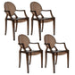 Contemporary Plastic Indoor Open Back Dining Side Chair of 21'' Wide Dining Chair Coffee 4 Piece Set Clearhalo ' kitchen&dining_furn' 'Dining Chairs' 'Dining Tables & Seating' 'dining_chair' 'furn' 'furn_dining_chair' 'Furniture' 'furniture_dining_chair' 'Kitchen & Dining Furniture' 'kitchen' 3484970