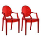 Contemporary Plastic Indoor Open Back Dining Side Chair of 21'' Wide Dining Chair Light Red 2 Piece Set Clearhalo ' kitchen&dining_furn' 'Dining Chairs' 'Dining Tables & Seating' 'dining_chair' 'furn' 'furn_dining_chair' 'Furniture' 'furniture_dining_chair' 'Kitchen & Dining Furniture' 'kitchen' 3484978