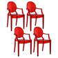 Contemporary Plastic Indoor Open Back Dining Side Chair of 21'' Wide Dining Chair Light Red 4 Piece Set Clearhalo ' kitchen&dining_furn' 'Dining Chairs' 'Dining Tables & Seating' 'dining_chair' 'furn' 'furn_dining_chair' 'Furniture' 'furniture_dining_chair' 'Kitchen & Dining Furniture' 'kitchen' 3484979