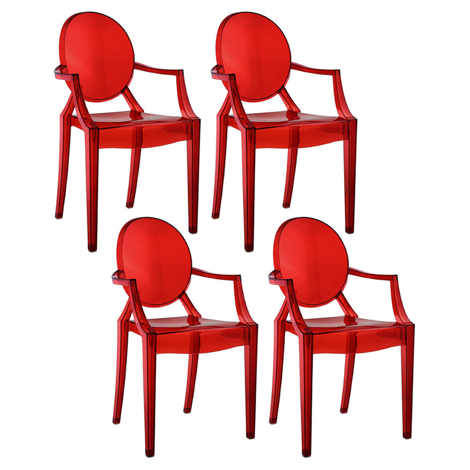 Contemporary Plastic Indoor Open Back Dining Side Chair of 21'' Wide Dining Chair Light Red 4 Piece Set Clearhalo ' kitchen&dining_furn' 'Dining Chairs' 'Dining Tables & Seating' 'dining_chair' 'furn' 'furn_dining_chair' 'Furniture' 'furniture_dining_chair' 'Kitchen & Dining Furniture' 'kitchen' 3484979